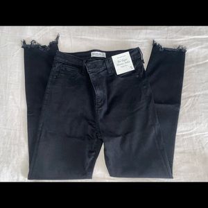 Abercrombie & Fitch High Rise Super Skinny Ankle Jeans Ripped Hem
